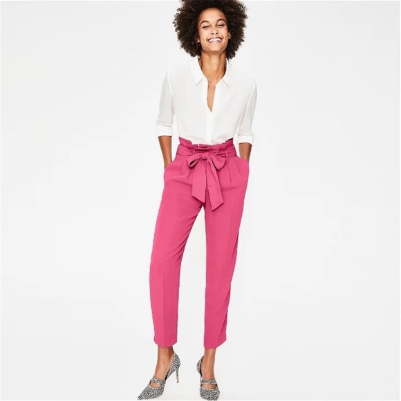 Boden Pants - Boden Pink Paperbag Waist Trouser Pants – Size 8P